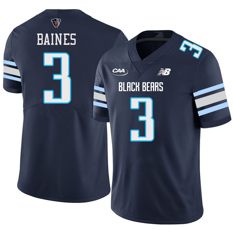 Maine Black Bears #3 Sincere Baines College Football Jerseys,Uniforms-Navy